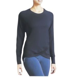Athleta  Criss Cross Sweatshirt Jersey Lounge Top Sz XXS